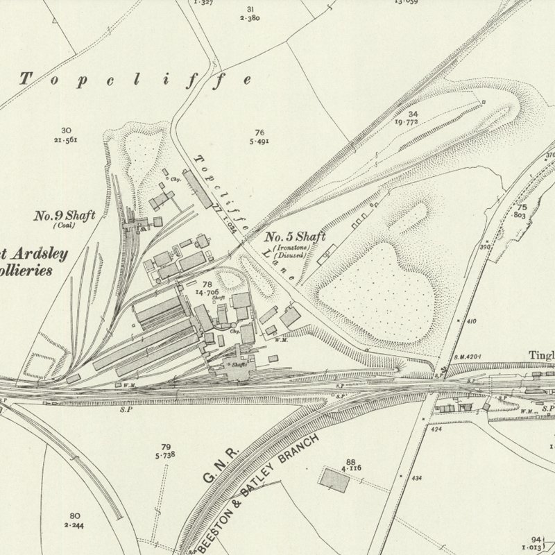 West Ardsley Oil Works, 6" OS map c.1908, courtesy National Library of Scotland