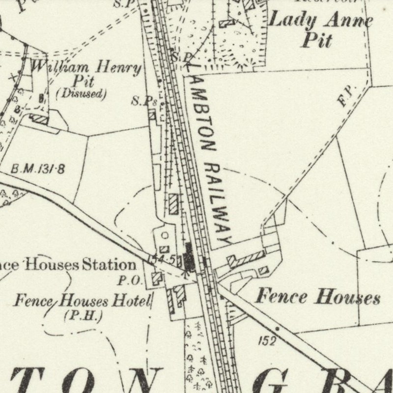 Fence Houses Oil Works, 6" OS map c.1897, courtesy National Library of Scotland