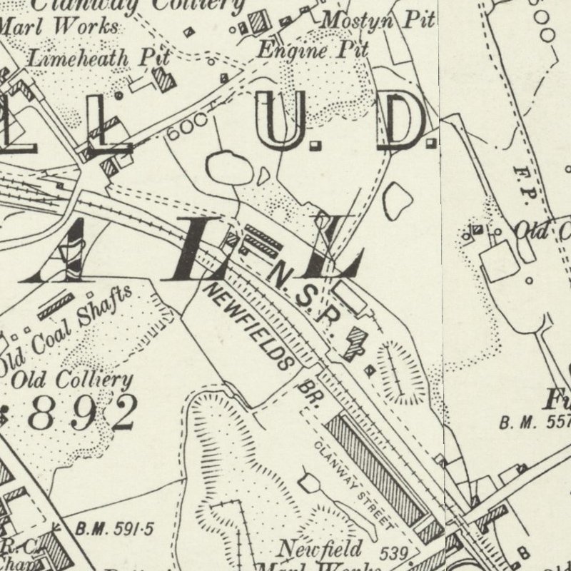 Greenfield Oil Works, 6" OS map c.1898, courtesy National Library of Scotland