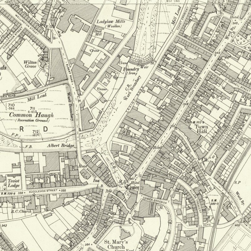 Hawick Oil Works - 25" OS map c.1897, courtesy National Library of Scotland