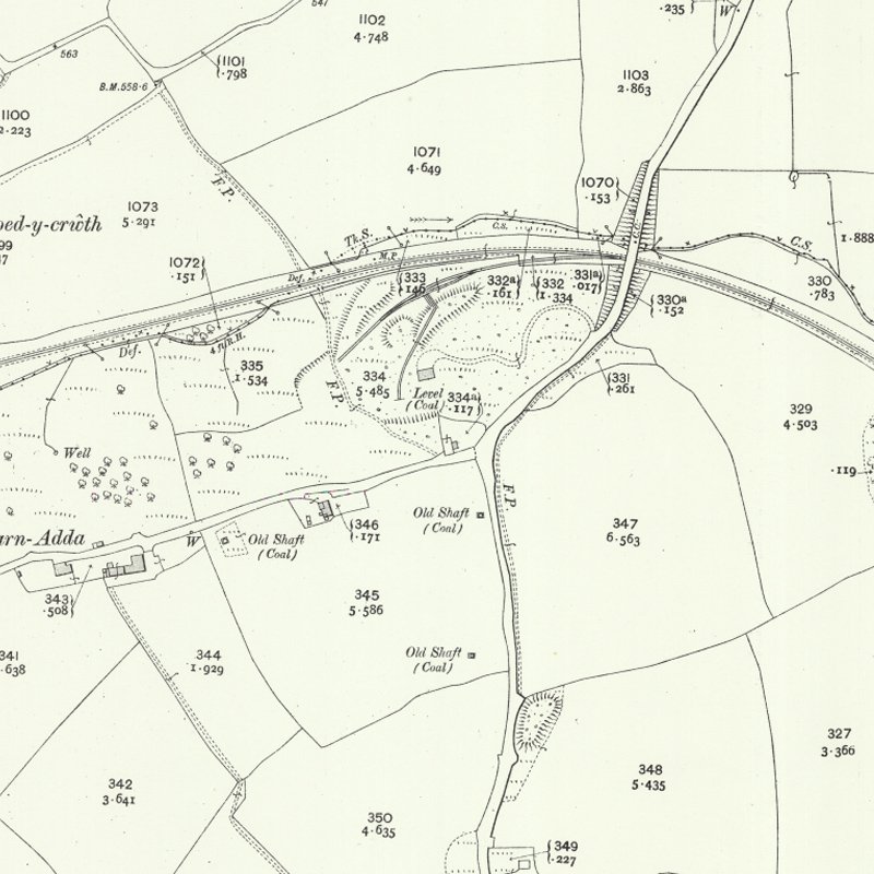 Plas-Ym-Mhowys Oil Works - 25" OS map c.1912, courtesy National Library of Scotland