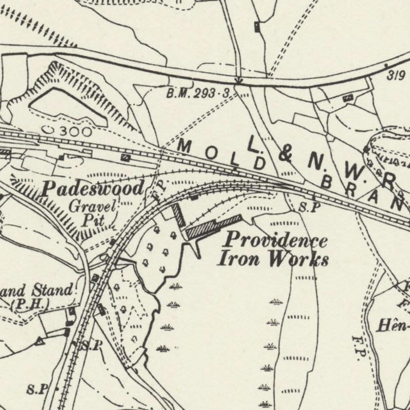 Mold Valley Oil Works - 6" OS map c.1900, courtesy National Library of Scotland