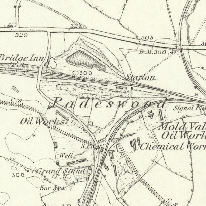 Padeswood Oil Works - 6" OS map c.1869, courtesy National Library of Scotland